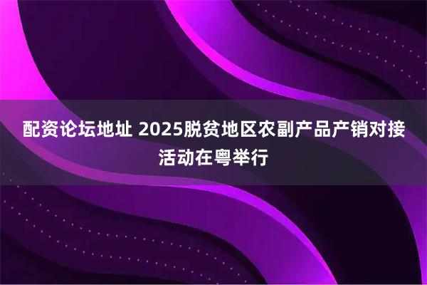 配资论坛地址 2025脱贫地区农副产品产销对接活动在粤举行